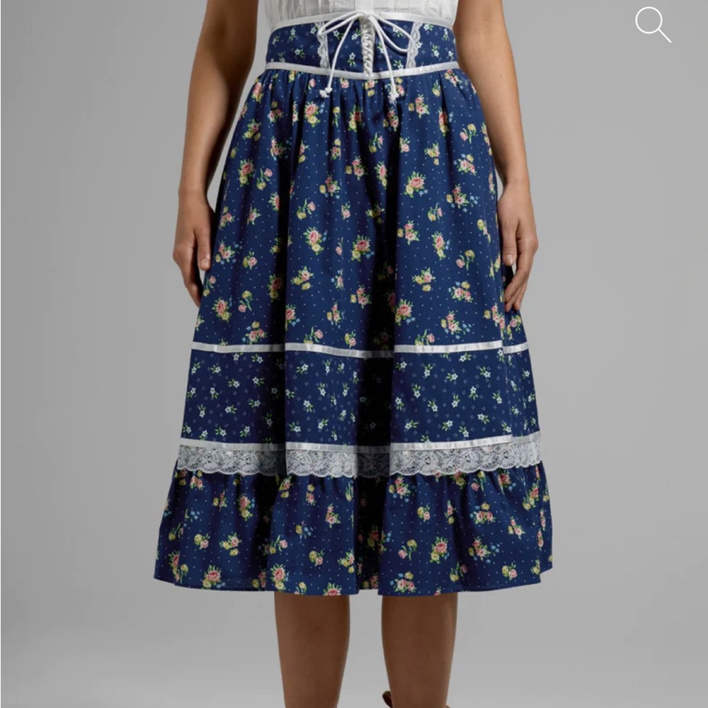 Gunne Sax for ModCloth Rustic Romance Corselette Midi Skirt